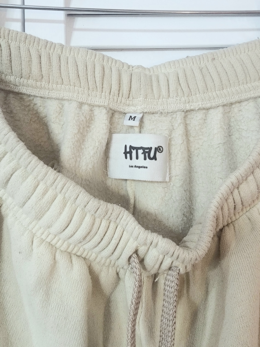 HTFU Gym Rat Joggers Sweatpants- Cream Fleece - Picture 4 of 9